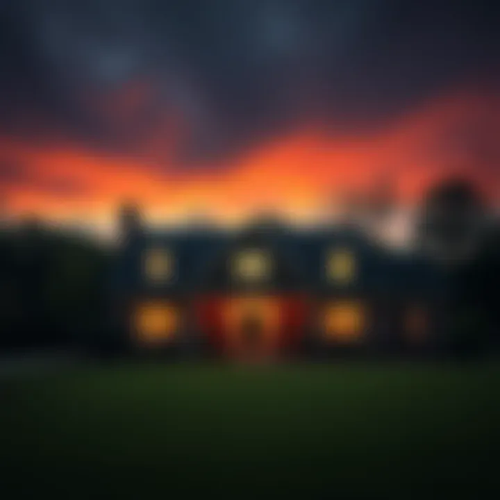 A photo of the house located at 1127 Ridgeway Lane in Florence, Alabama, with a dark sky above and a sense of quietness around it.