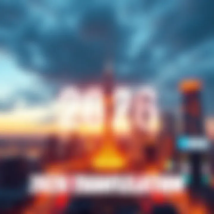 A futuristic city skyline with digital financial elements overlayed, symbolizing change and growth in 2026.