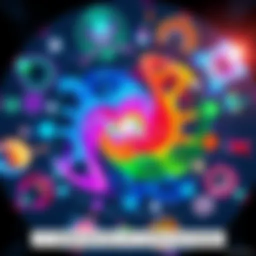 A colorful graphic representing 27 different dimensions of consciousness, with each dimension illustrated as a vibrant, swirling shape.