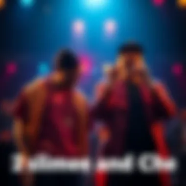 Two musicians 2slimey and Che performing on stage, highlighting their unique vocal styles