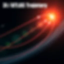 Graphic showing the trajectory of 3I/ATLAS with arrows indicating its path relative to the solar system's ecliptic plane