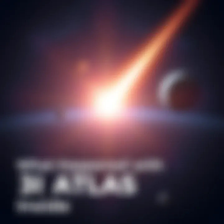 A bright comet-like object traverses the night sky, surrounded by stars and celestial phenomena, hinting at its unique nature.