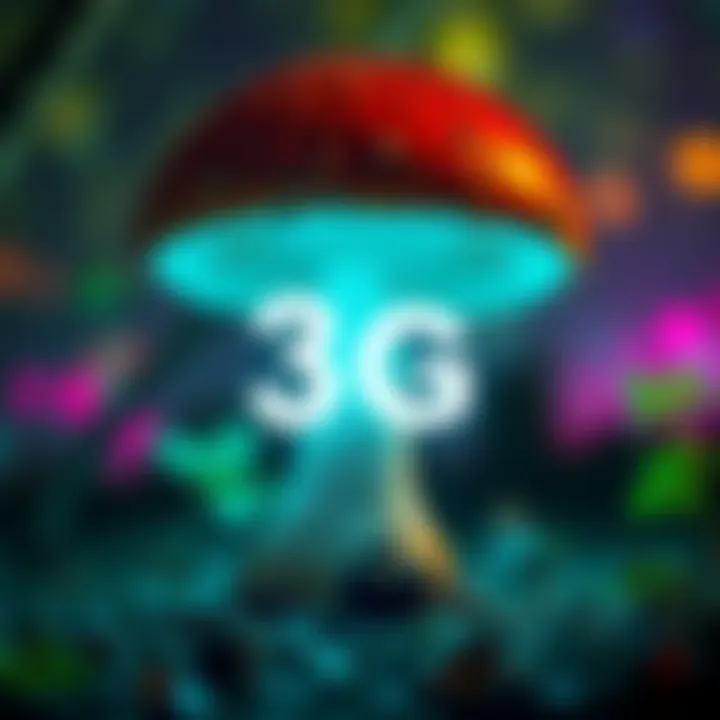 Symbol of 3g mushroom culture A simple graphic representation of a mushroom with the letters 3g, symbolizing modern cultural discussions