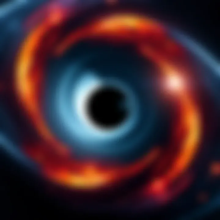 4D Toroidal Black Hole A visual representation of a 4D toroidal shape, illustrating a black hole's event horizon, showing circular and curved structures in space.