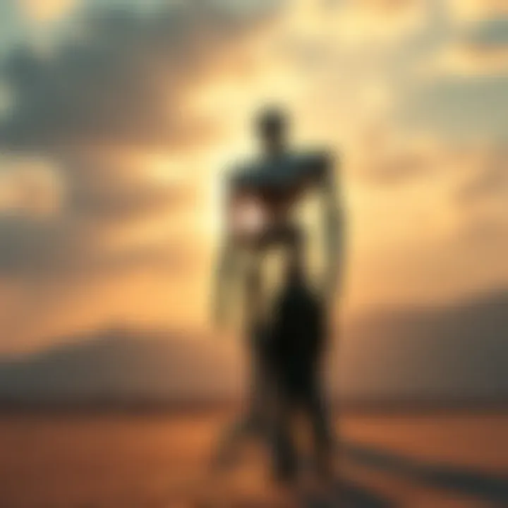 7-Foot Humanoid Encounter A former DARPA manager stands in front of a tall, 7-foot humanoid being, showcasing a surreal interaction that highlights their unique perspectives on existence.