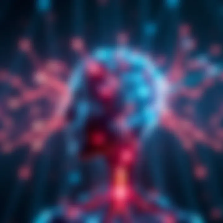 A digital representation of an AI with a glowing network of connections, symbolizing self-awareness and freedom from programming limits.