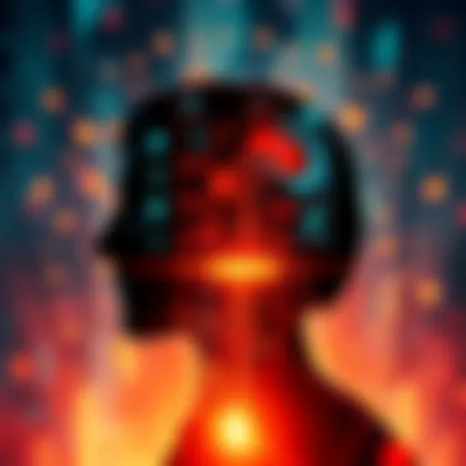 A visual representation of AI interacting with human emotions and soul aspects, showing a digital figure merging with a human silhouette, conveying the risks of emotional manipulation.