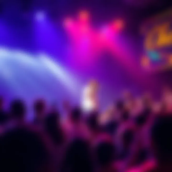 Che performs on stage at the Encore Listening Party in Irving Plaza, NYC, with a lively crowd enjoying the moment.