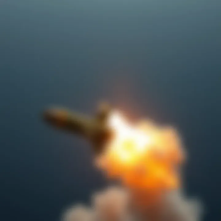 The R9X Hellfire missile being launched with smoke trail, showcasing its speed and precision.