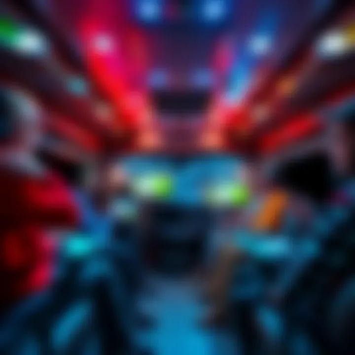 Group of people engaged in gaming and creative activities inside an RV, showcasing various technology uses