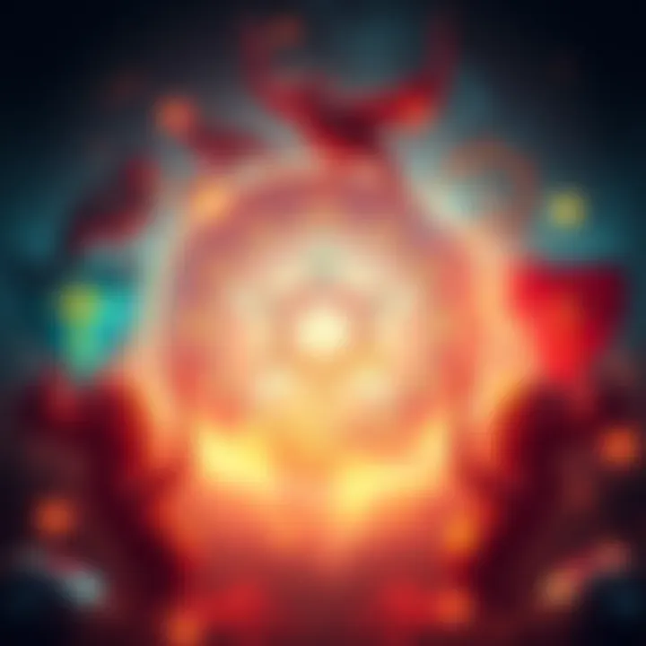 The symbol of YHVH surrounded by various spiritual symbols representing different belief systems