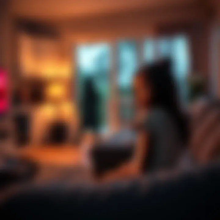 Aaliyah looks alarmed in her living room, her baby sister is nearby. Shadows loom as footprints echo from another room.