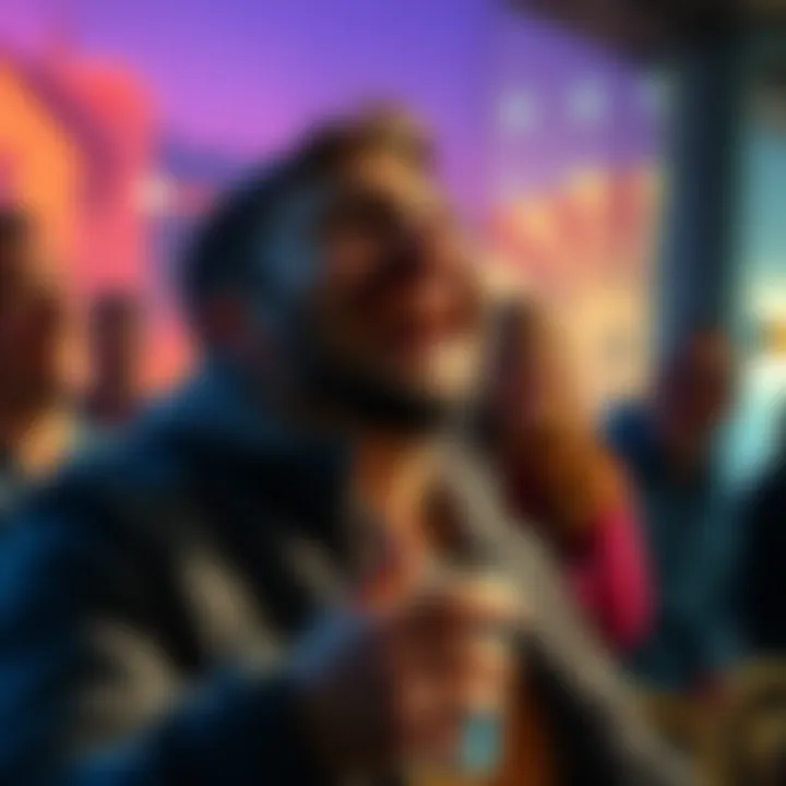 Aaron Laughing Aaron laughing joyfully while telling a funny story to friends