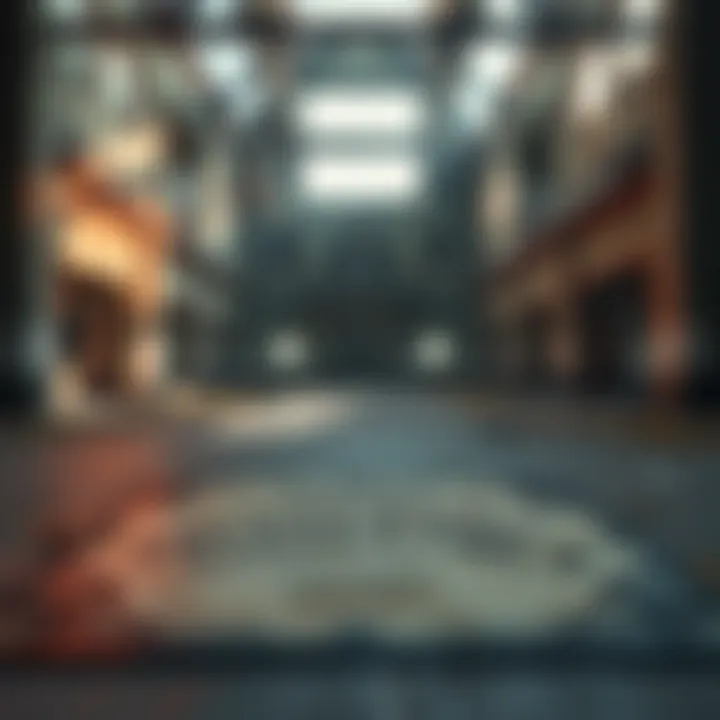 Haunting Scene from Abandoned Facility An eerie view of an abandoned building with a Ouija board laid out in the foreground, signifying mystery and curiosity.