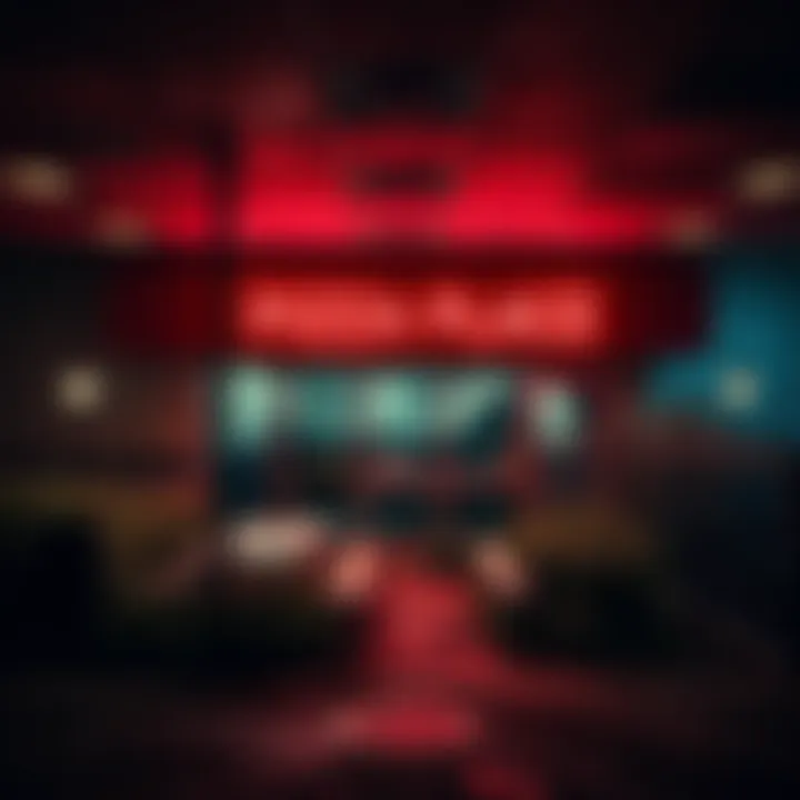 An empty, rundown pizza restaurant with cracked windows and overgrown weeds, evoking a sense of mystery and confusion