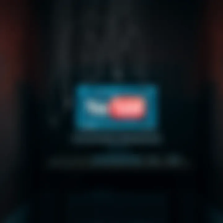 A dark room with a computer screen showing an eerie video from an abandoned YouTube channel, surrounded by dust and cobwebs.