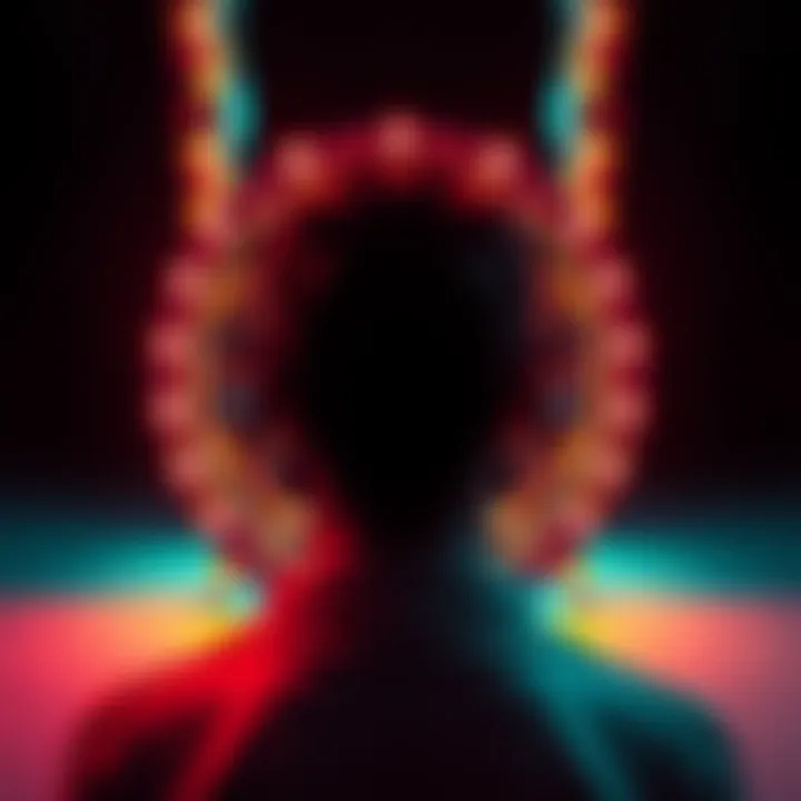 A surreal depiction of a person looking at a distorted mirror, symbolizing the idea of controlled perception and reality.