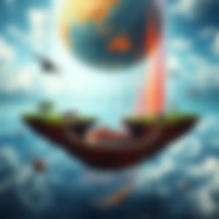 Abstract Concept of Reality A surreal scene depicting multiple layers of reality with different environments overlapping each other, symbolizing alternate existences.