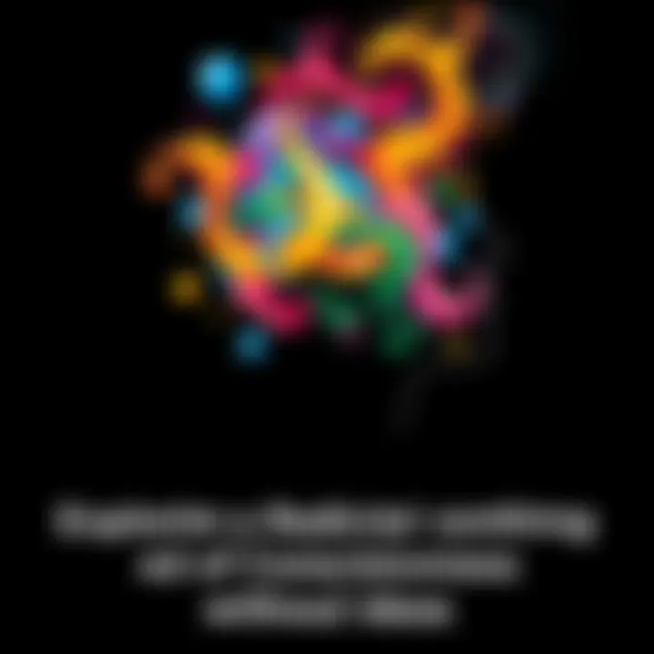 A creative illustration showing a human silhouette filled with vibrant colors and swirling patterns, symbolizing diverse thoughts and emotions, set against a dark background.