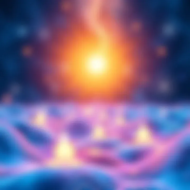 Elevate Your Wealth Journey A serene atmosphere symbolizing financial abundance with flowing energy waves and bright colors