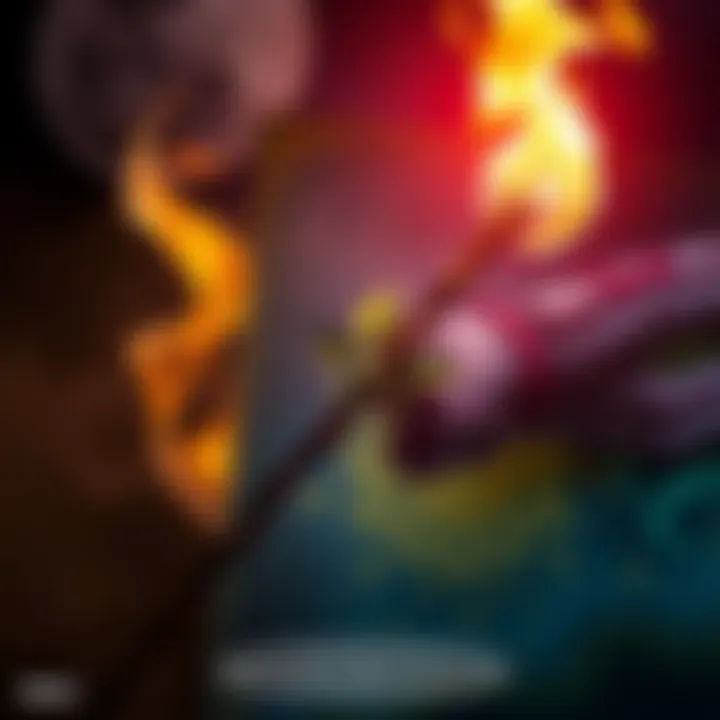 A vibrant Ace of Wands tarot card featuring a wand sprouting leaves and flames, symbolizing new beginnings and creativity.