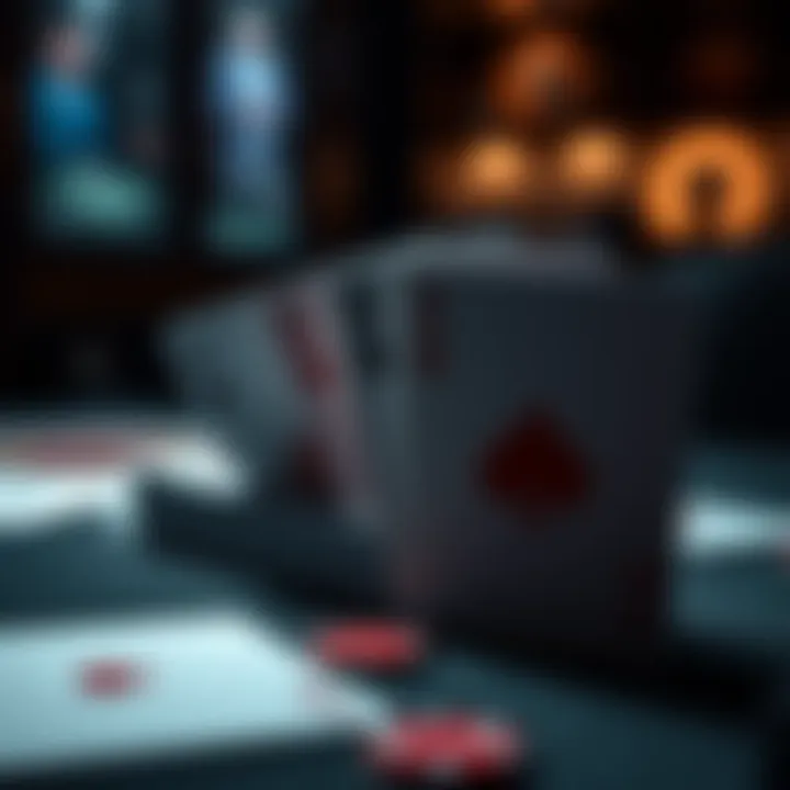 A close-up of playing cards on a table, with aces highlighted, representing unexpressed feelings and emotional connections.