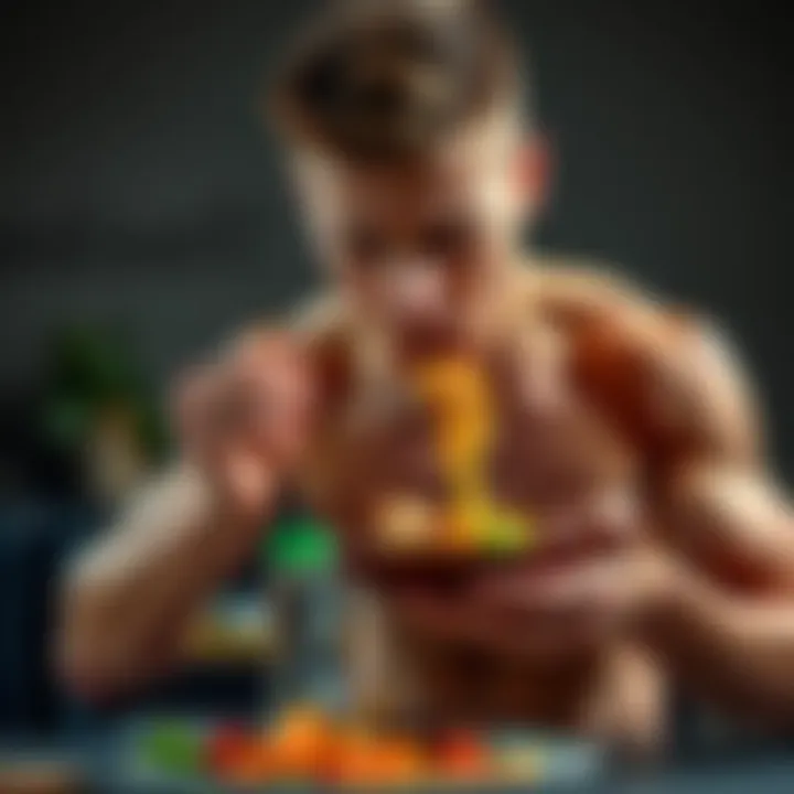 A fit person eating a nutritious meal, showcasing healthy digestion and metabolism in action.