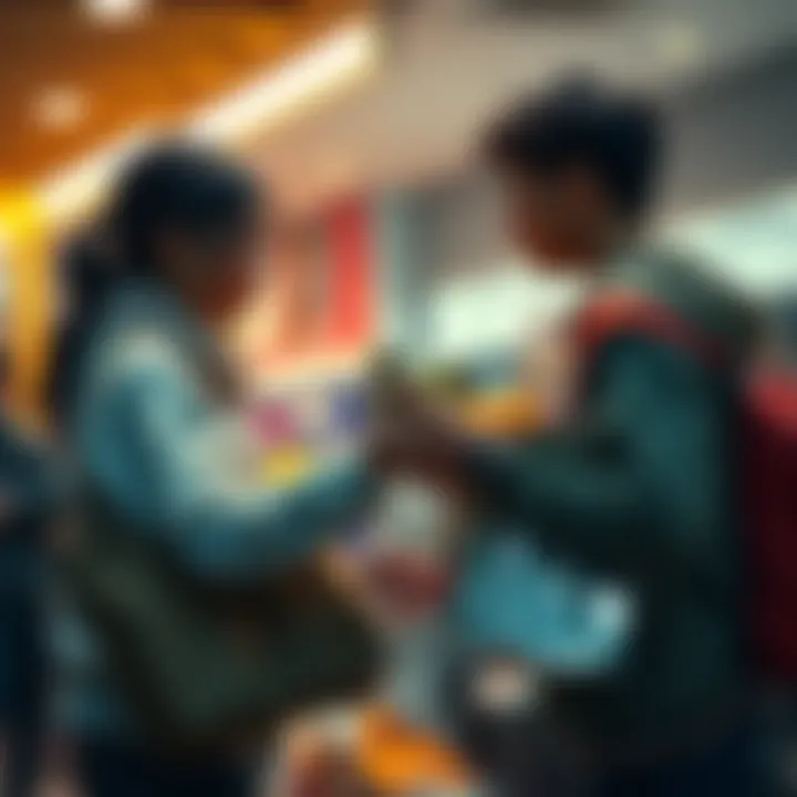 A person helping another by carrying groceries, symbolizing kindness and chaos magick influence.
