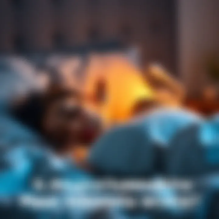 A serene bedroom scene with acupuncture needles subtly placed on a pillow, emphasizing the juxtaposition of relaxation and insomnia.