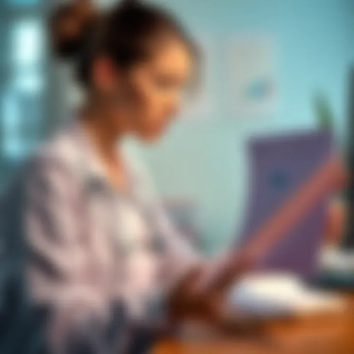 Acupuncturist in private practice A new acupuncturist looks concerned while reviewing their empty appointment schedule in an office setting.