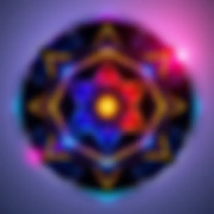 A colorful illustration of an Acute Heptagram Loop showing its geometric shape and artistic elements.