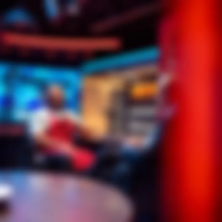 Adam Perry Lang sitting across from Joe Rogan in a podcast studio, discussing his past with Jeffrey Epstein.