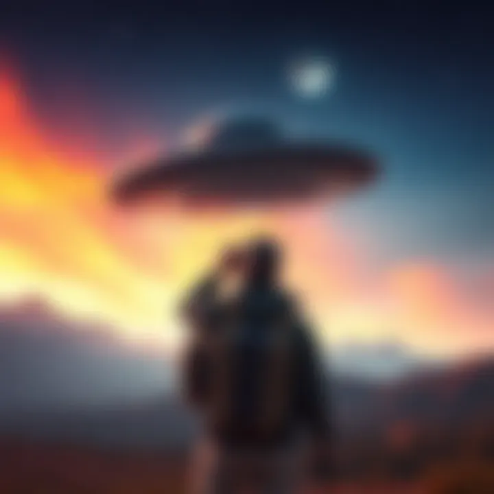 Ademar José Gevaerd examining the sky for UFOs at a sighting site in Brazil