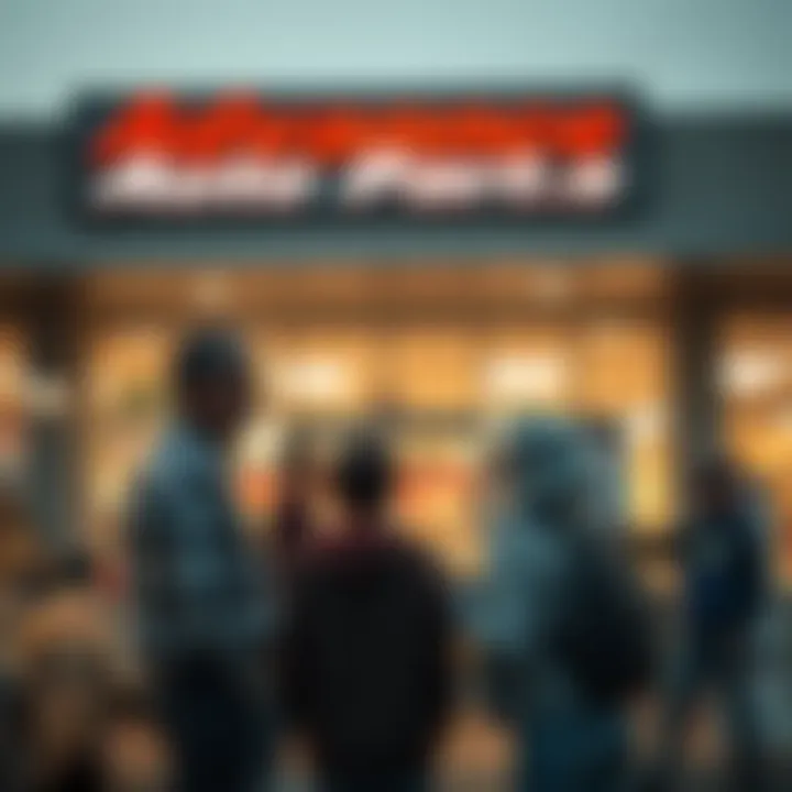 Advance Auto Parts storefront A family discussing in front of the Advance Auto Parts store, sharing memories about the brand