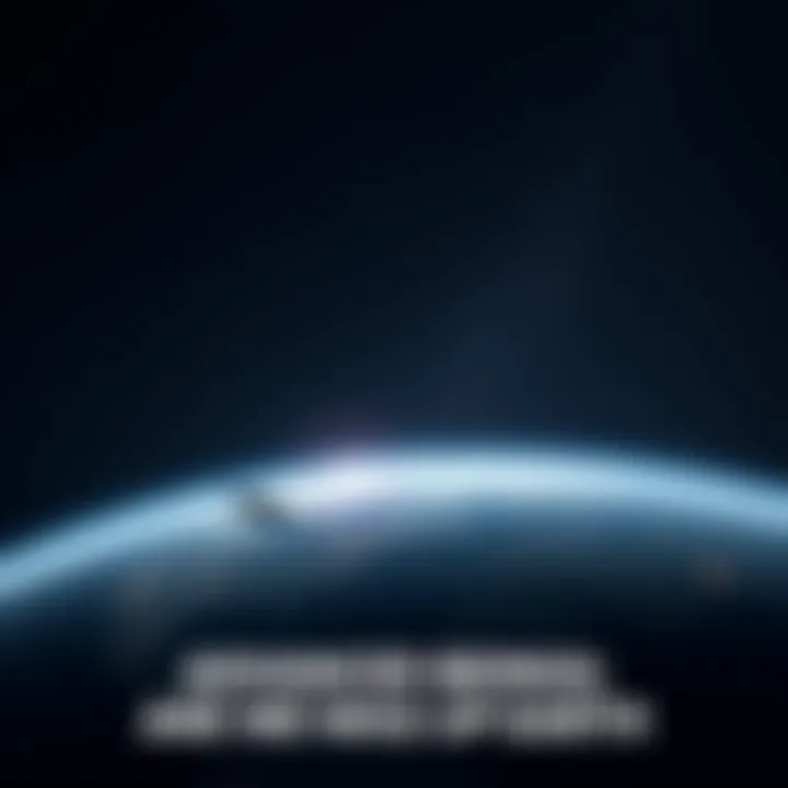 A dark, starry sky with a faint silhouette of a spacecraft hiding among the stars, symbolizing advanced beings watching over Earth.