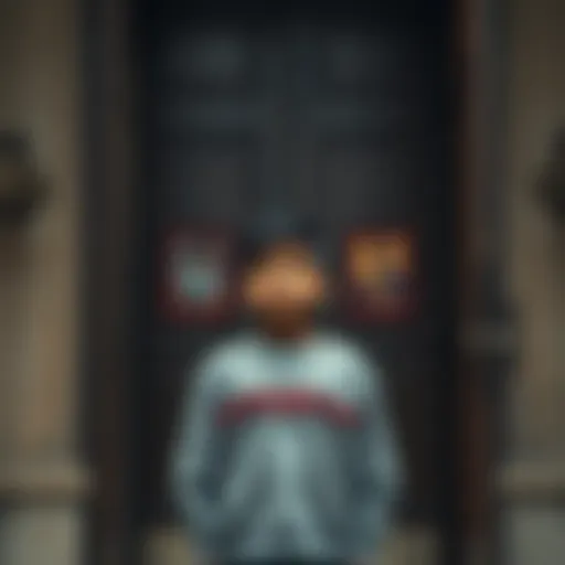 A young boy at a church door with a concerned expression, symbolizing the search for Aesha Muhammed, who disappeared 25 years ago, leaving him behind.