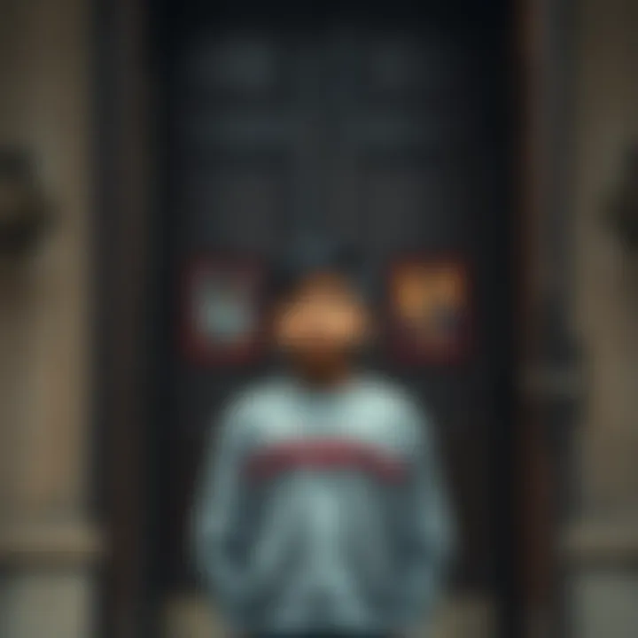 A young boy at a church door with a concerned expression, symbolizing the search for Aesha Muhammed, who disappeared 25 years ago, leaving him behind.