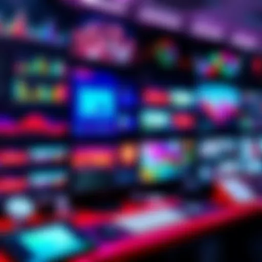 Visuals and content balance on a user board showing colorful graphics and text posts.