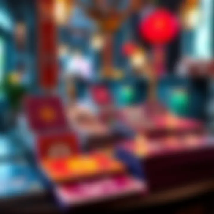 A colorful display of oracle cards with prices listed for guidance options, creating an inviting atmosphere for potential customers.