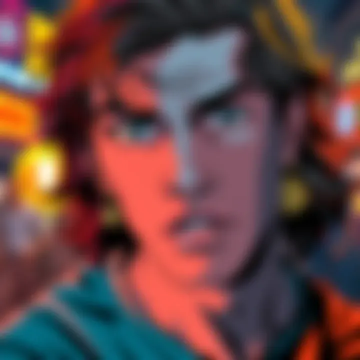 A scene from a-ha's 'Take On Me' video showing the comic book character with a changed expression, highlighting the modified tear moment.