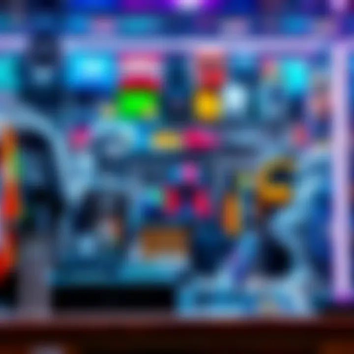 A vibrant display of various AI-themed merchandise including clothing, gadgets, and accessories, showcasing the blend of creativity and technology.