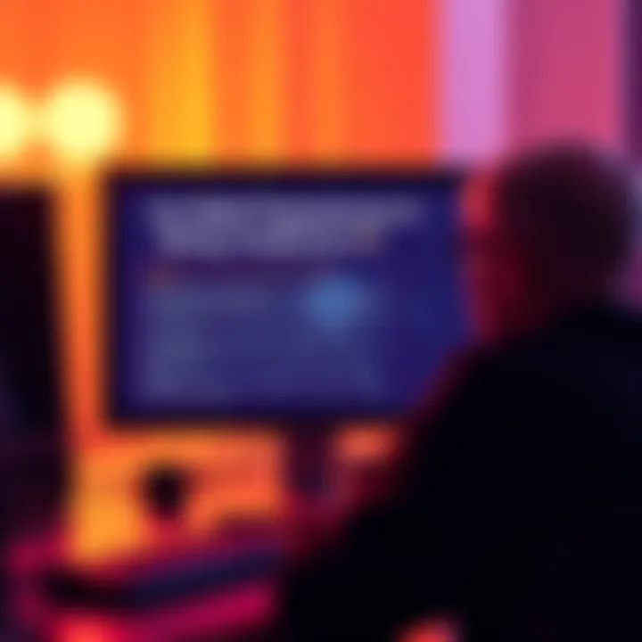 A computer screen displaying text about Nderf experiences and AI influence, with a person looking concerned in the background.