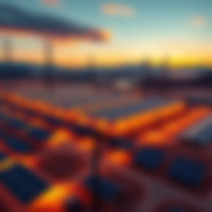 A large AI data center complex with power lines and solar panels in Utah, representing significant energy consumption.