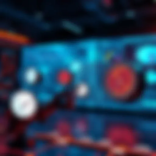 A futuristic scene showing an AI analyzing historical data with visual displays of distorted timelines and clock imagery.