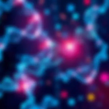 An illustration showing a digital interface with DNA strands and AI elements, highlighting the merging of technology and genetics.