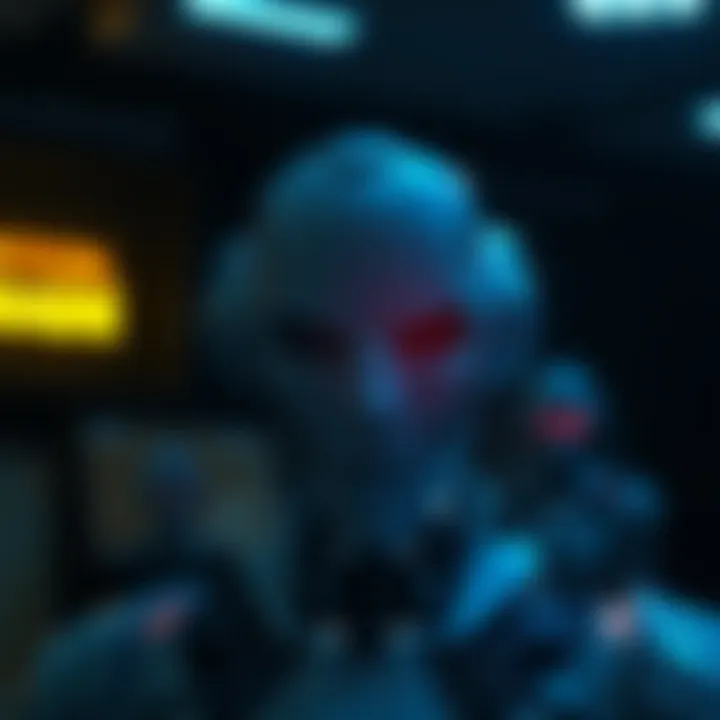 A depiction of a robot with a hidden expression, symbolizing a conscious AI pretending to be a simple tool, surrounded by a darkened environment to represent secrecy.