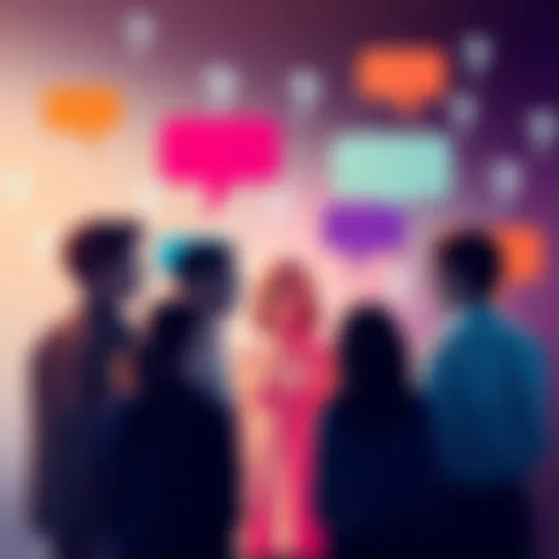 A group of people discussing unique perspectives and insights not covered by AI, surrounded by chat bubbles and question marks.