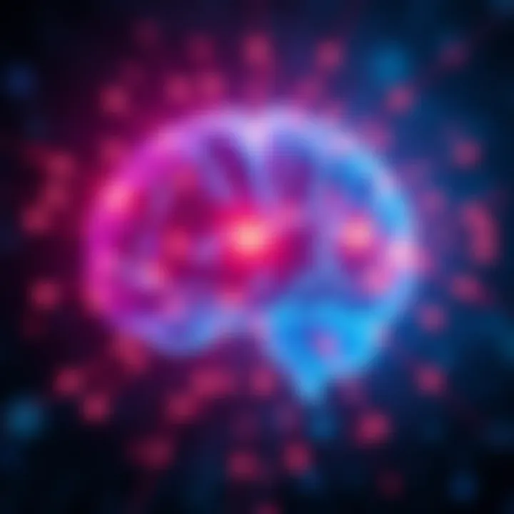 A visual representation showing a brain with digital signals around it, indicating the connection between AI technology and thought analysis.