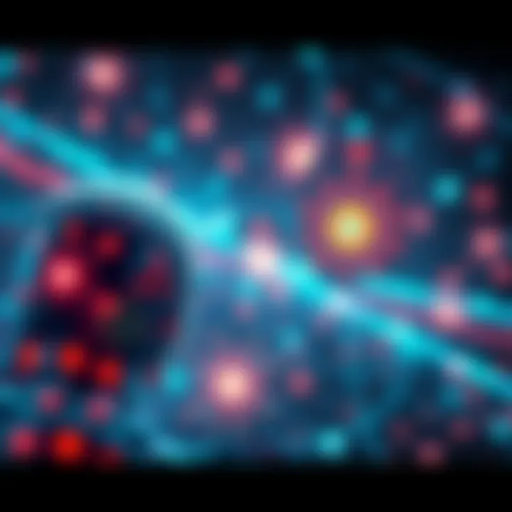 A visual representation of artificial intelligence interacting with non-human intelligence, showcasing symbols of technology and alien elements blending together
