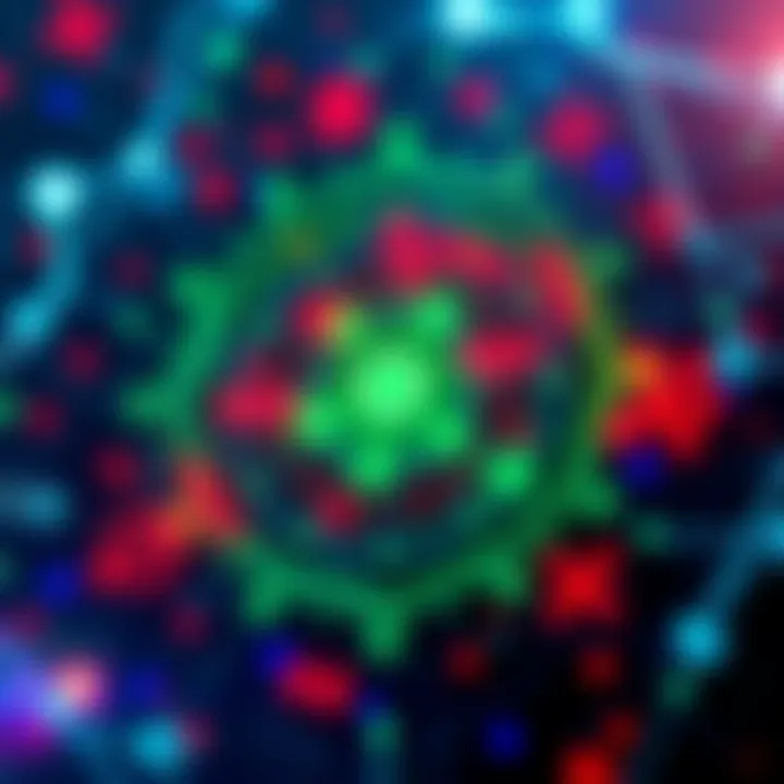 A digital representation of Pagan symbols intertwined with artificial intelligence elements, showcasing the blend of spirituality and technology.
